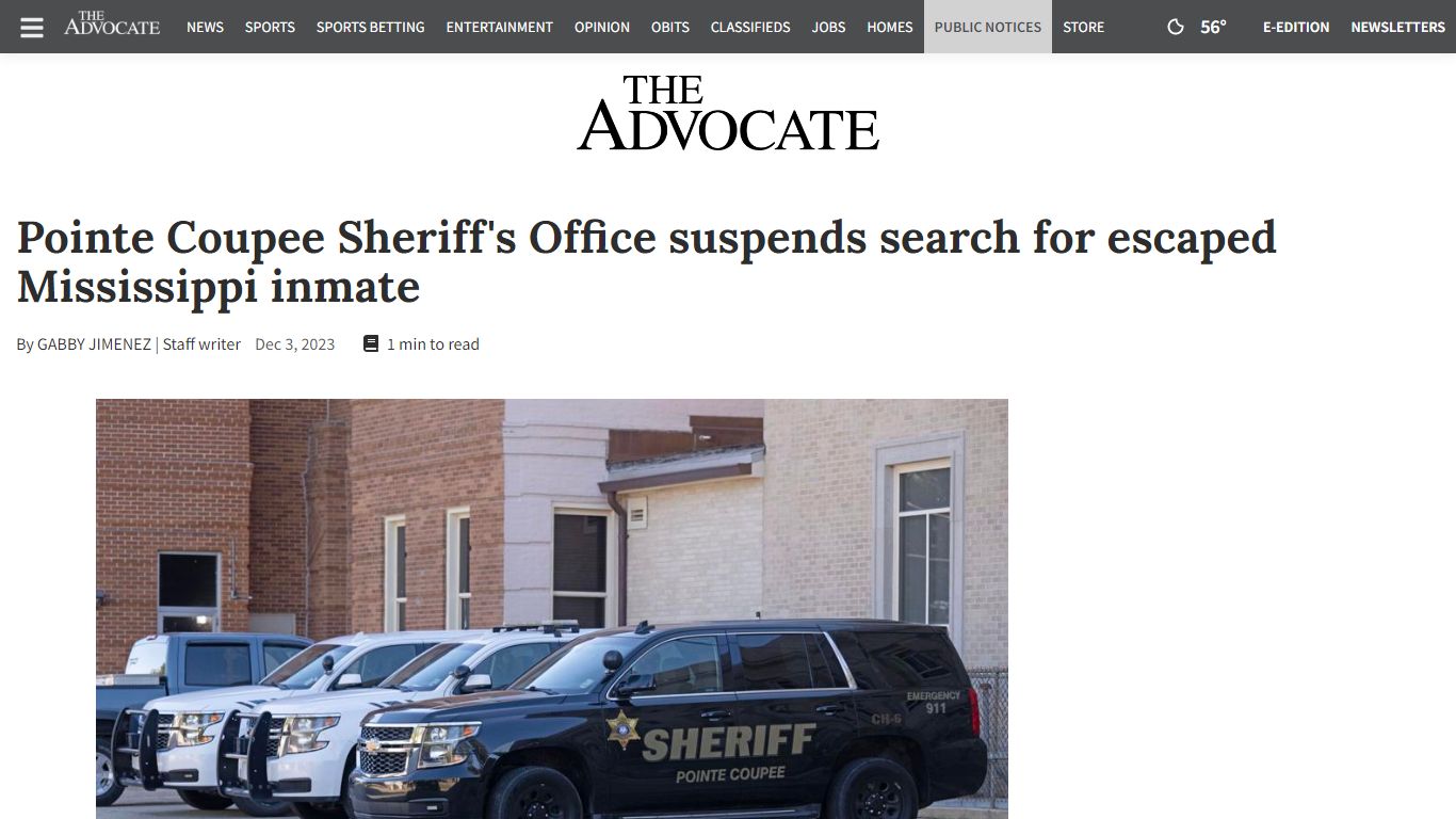 Pointe Coupee Sheriff's Office suspends search for escaped Mississippi ...